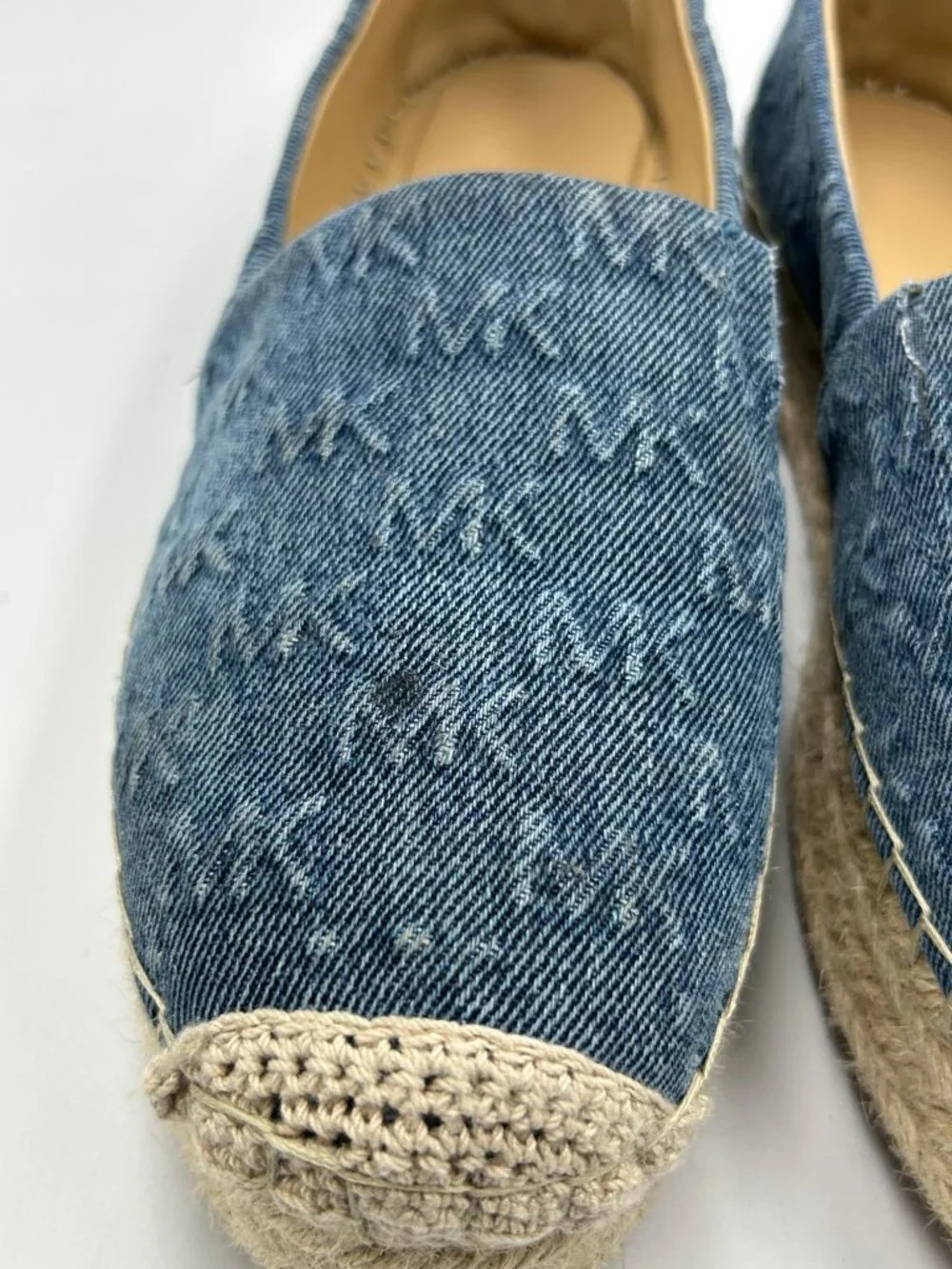Michael Kors Women's Blue Denim Lynn Espadrille Slip on Flats Shoes Size 11 3621